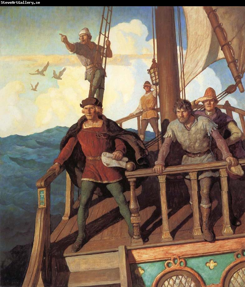 NC Wyeth Columbus Sights the New World